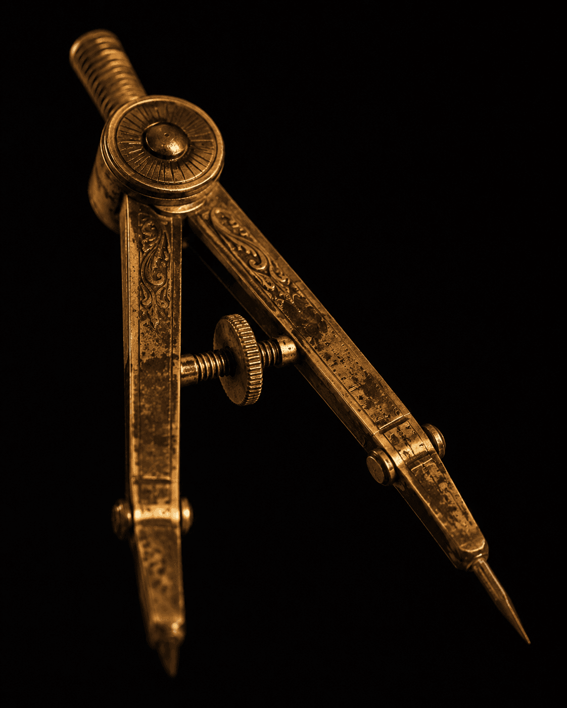Brass architect's compass, the precision instrument that defines how professional services websites are built to rank